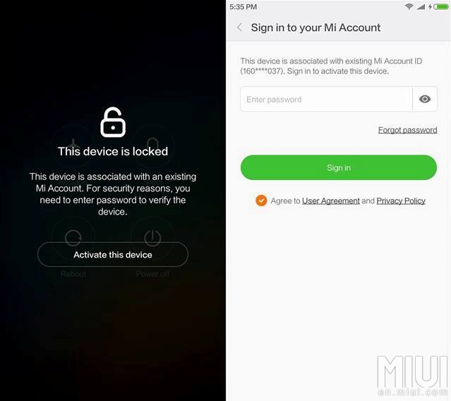 this device is associated with an existing mi account for security reasons