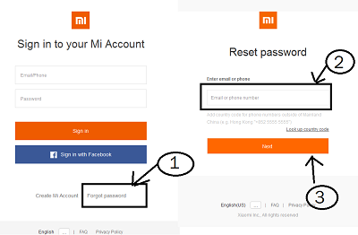 redmi 5 password reset