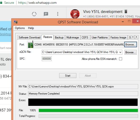 qualcomm qpst configuration imei